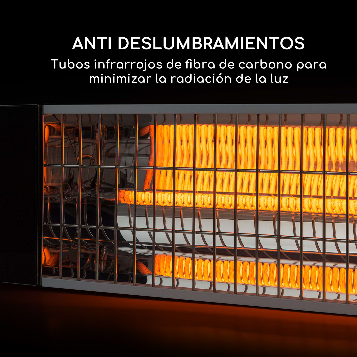 blumfeldt Smartwave Radiador infrarrojo tubos de carbono 2400W app WiFi color blanco Blanco
