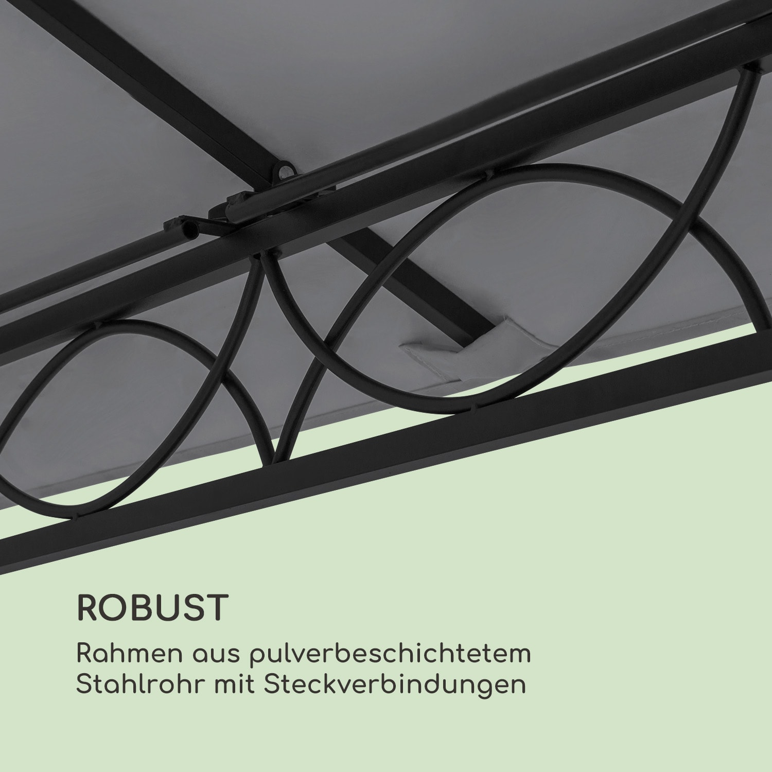 Mondo Gartenpavillon Partyzelt Gazebo 295x262x295 Stahl Polyester Dunkelgrau