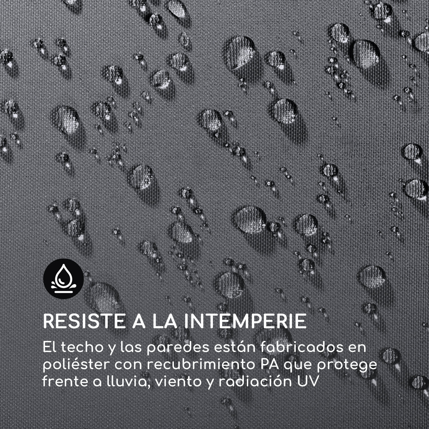 Mondo Pabellón Carpa Gazebo Acero Poliéster Gris oscuro Gris Oscuro