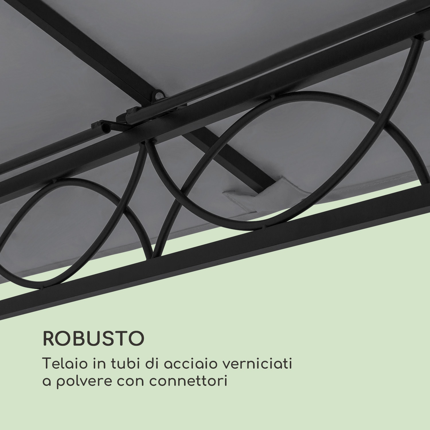 Mondo gazebo da giardino tendone per feste acciaio poliestere grigio scuro 