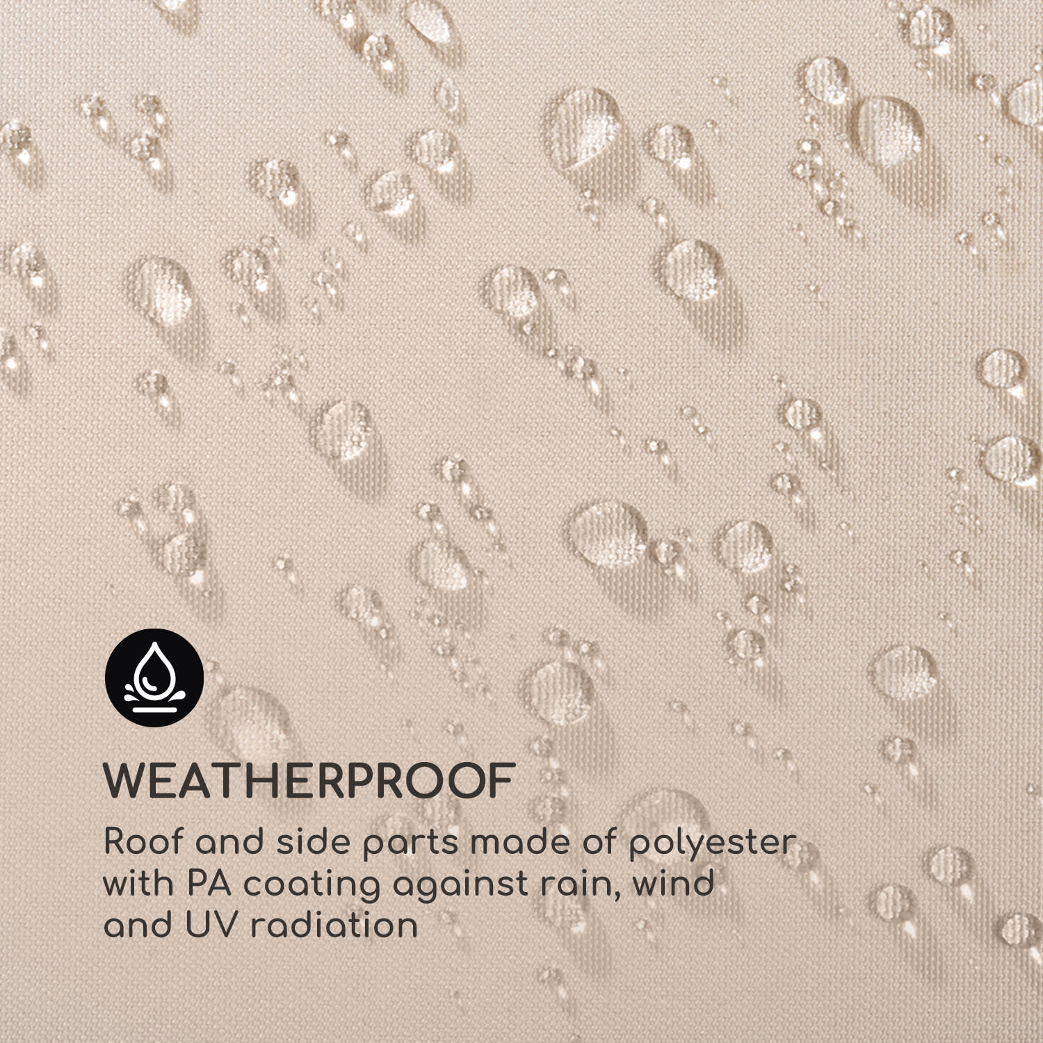 Mondo, záhradný altánok, párty stan, 295 x 262 x 295 cm, oceľ, polyester, béžový 