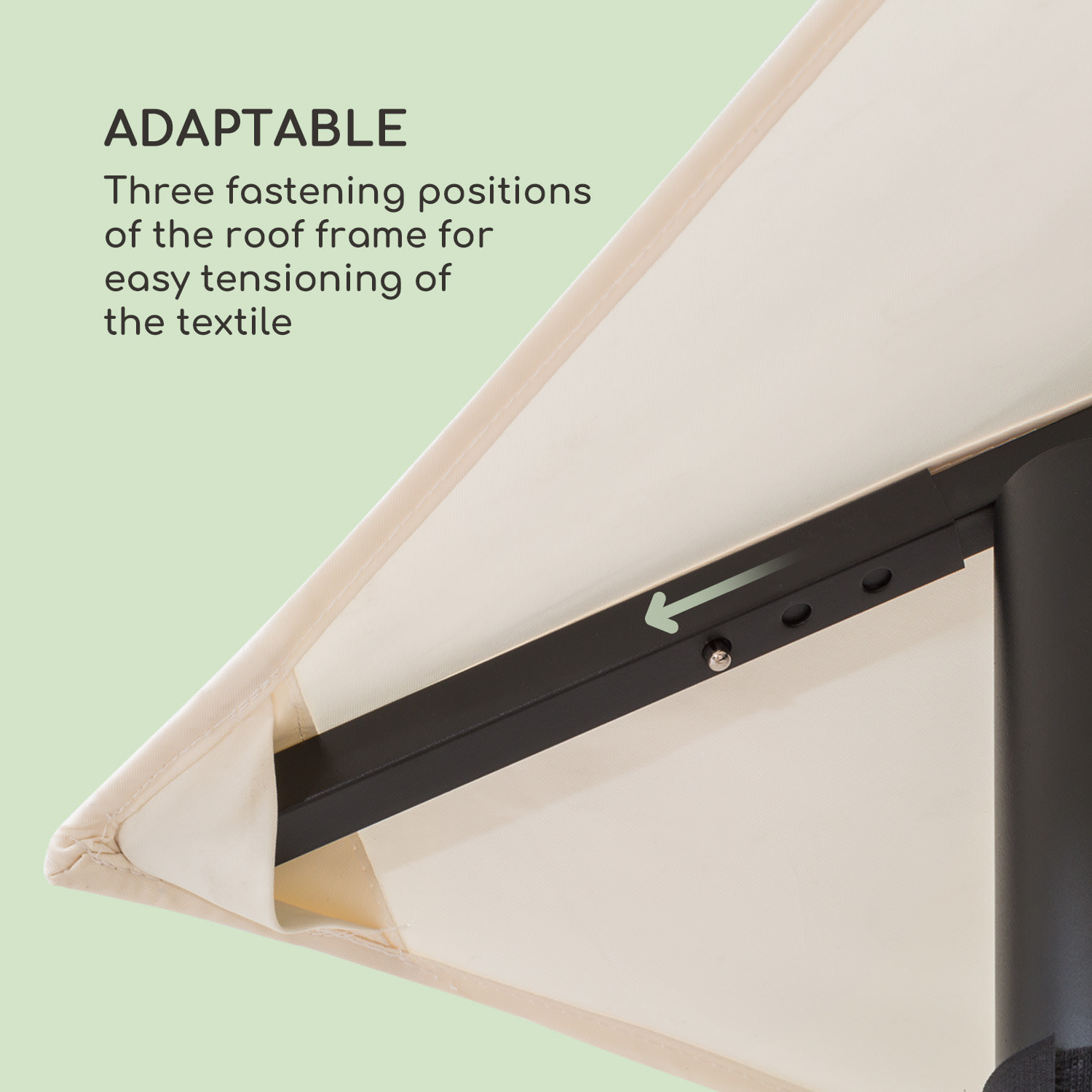 Mondo, záhradný altánok, párty stan, 295 x 262 x 295 cm, oceľ, polyester, béžový 