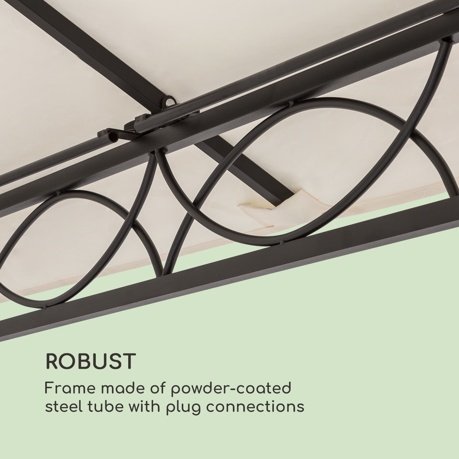 Mondo, záhradný altánok, párty stan, 295 x 262 x 295 cm, oceľ, polyester, béžový 