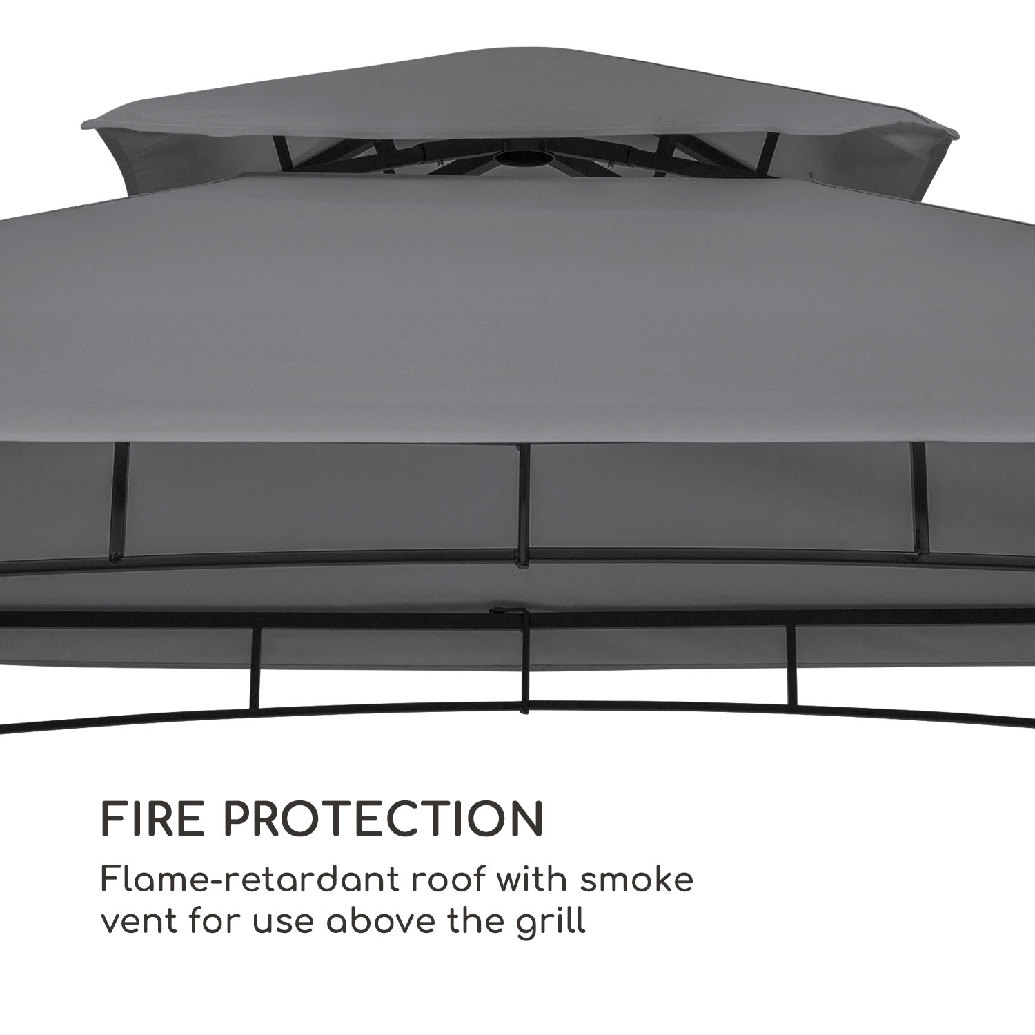 Steakhouse Wings, sjenica, 244 x 260 x 152 cm, 160 g / m2, poliester, čelik, siva 