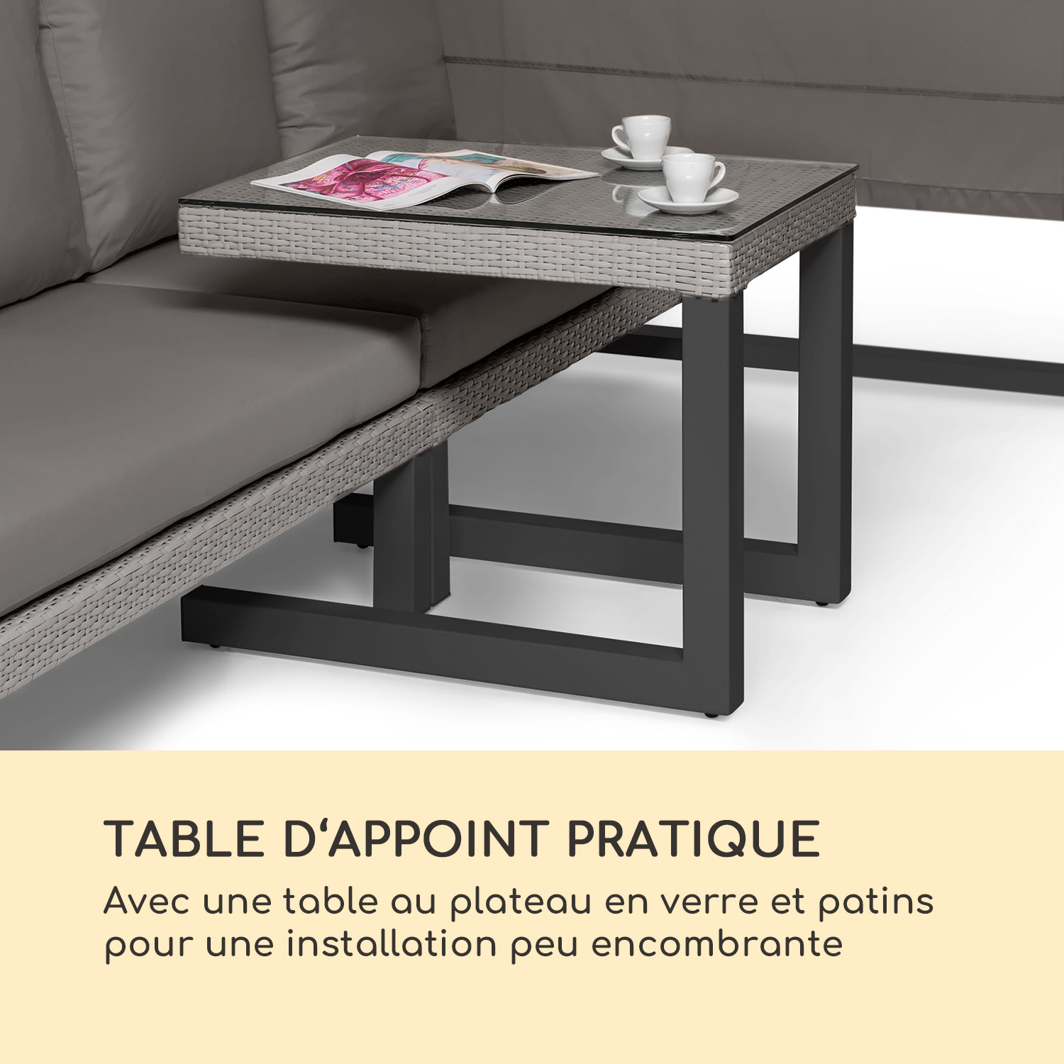 Havanna pavillon & ensemble lounge 270x230x270cm 4 sièges doubles gris Gris Foncé