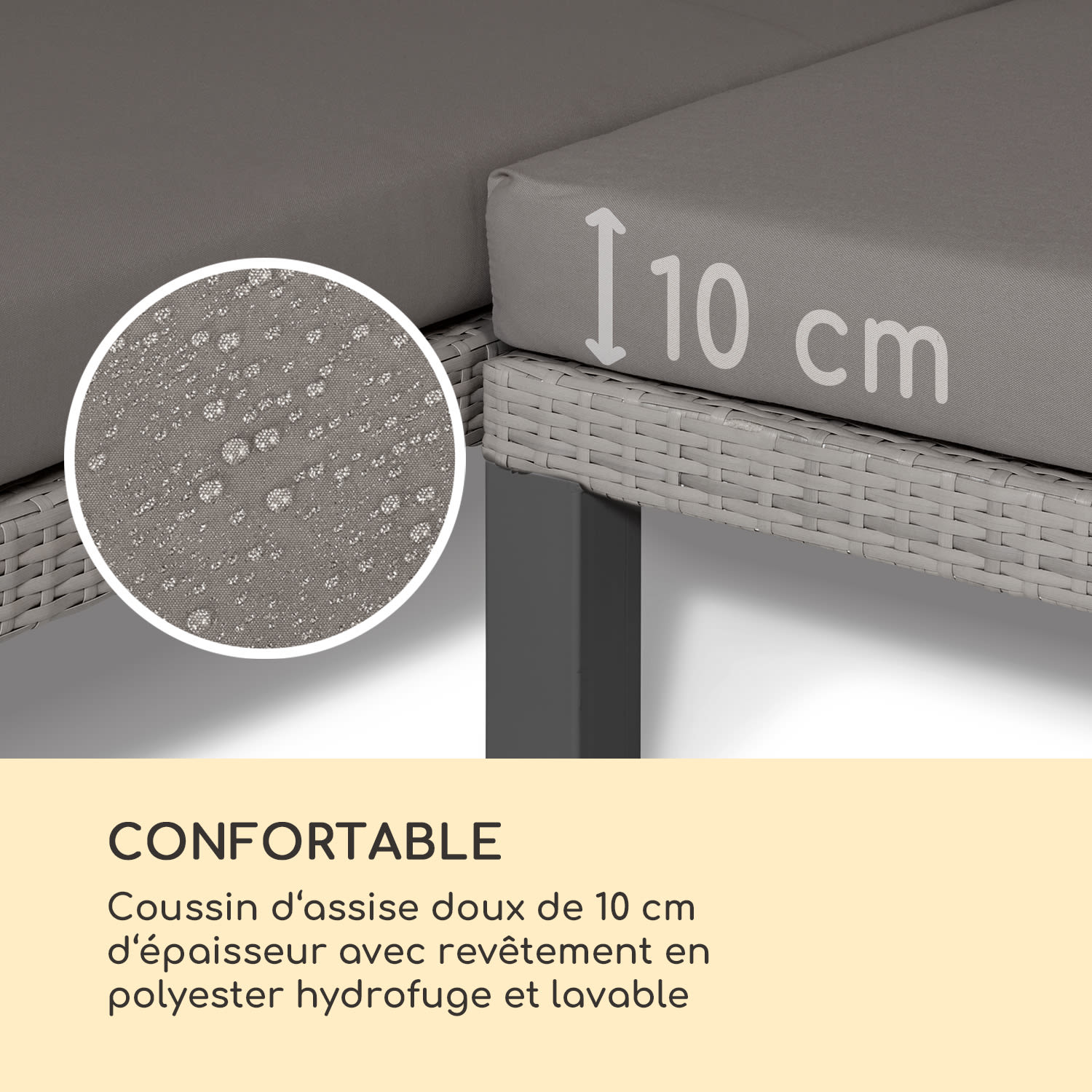 Havanna pavillon & ensemble lounge 270x230x270cm 4 sièges doubles gris Gris Foncé