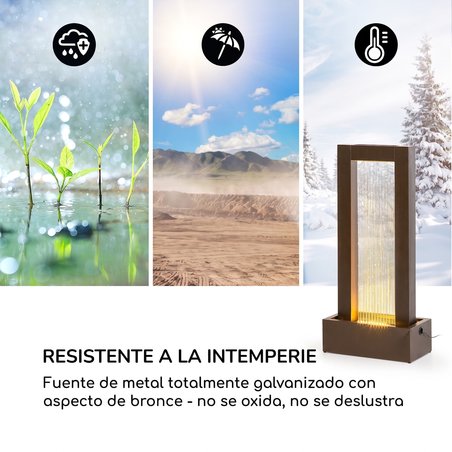Skyriver Fuente de jardín Fuente de interior exteriores e interiores LED cable de 10m 