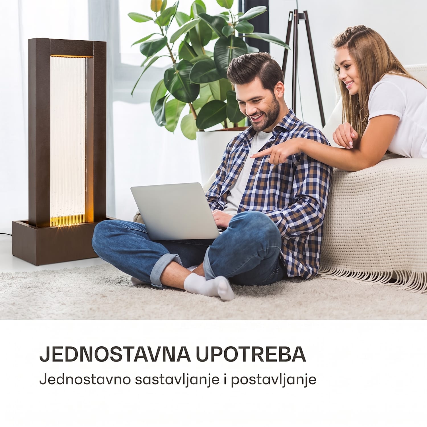 Skyriver, vrtna fontana, sobna fontana, unutarnje i vanjsko okruženje, LED, kabel 10 m 