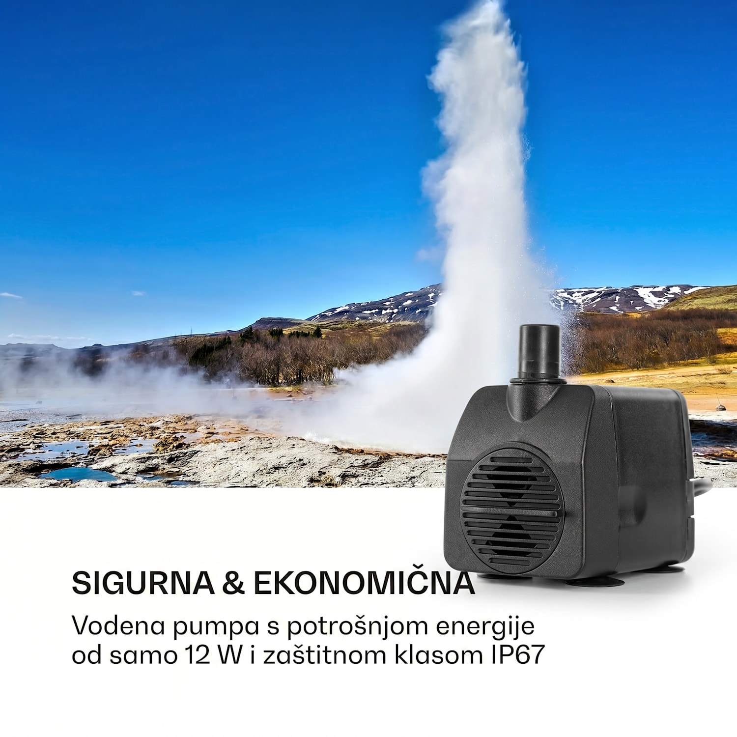 Skyriver, vrtna fontana, sobna fontana, unutarnje i vanjsko okruženje, LED, kabel 10 m 