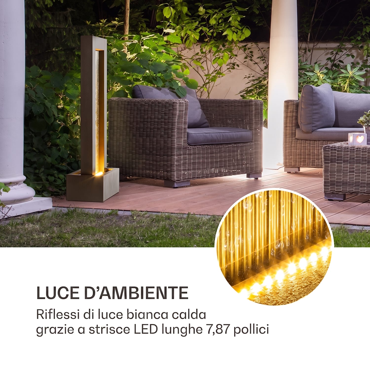 Skyriver Fontana da Giardino o Camera Indoor Outdoor LED Cavo 10m 