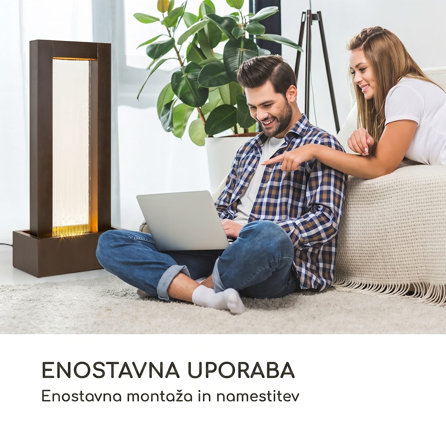 Skyriver, vrtna fontana, sobni vodnjak, notranje in zunanje okolje, LED, 10 m kabel 