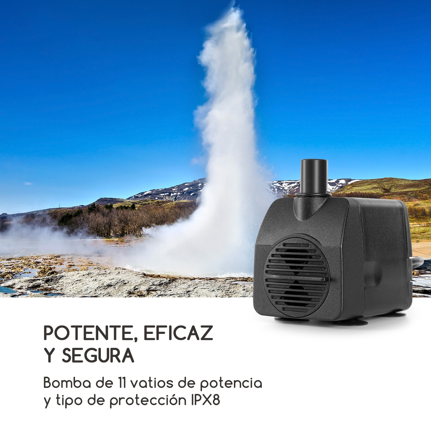 Windflower Fuente de jardín con macetero para plantas 11W metal galvanizado color marrón 