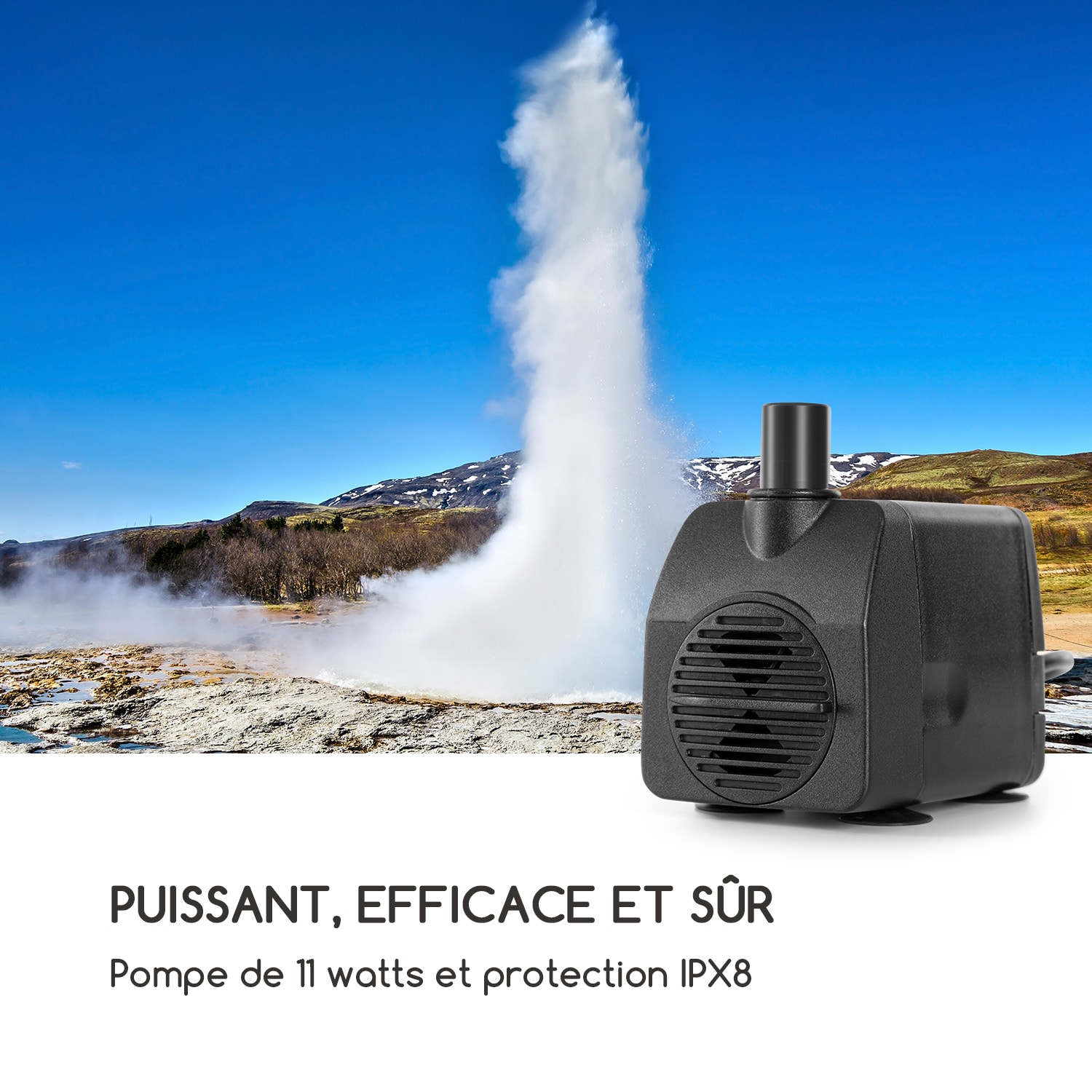 Windflower fontaine de jardin avec bac à plantes 11 W métal galvanisé marron 