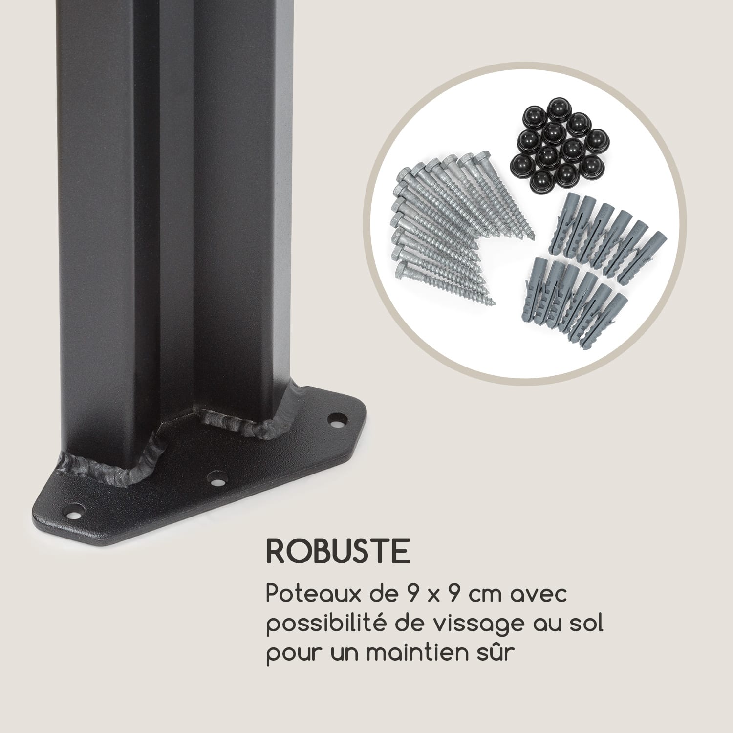 Pantheon RemoteShade Pavillon toit motorisé 3x3m 280g/m² gris Sans éclairage LED