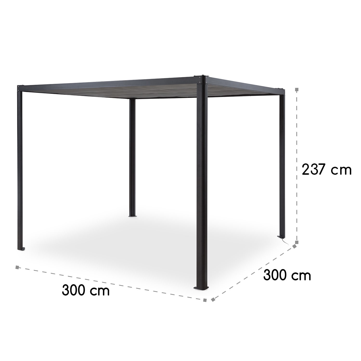 Pantheon RemoteShade Ambient Pavillon Motor-Dach 3x3m LED-Licht PE Mit LED-Licht