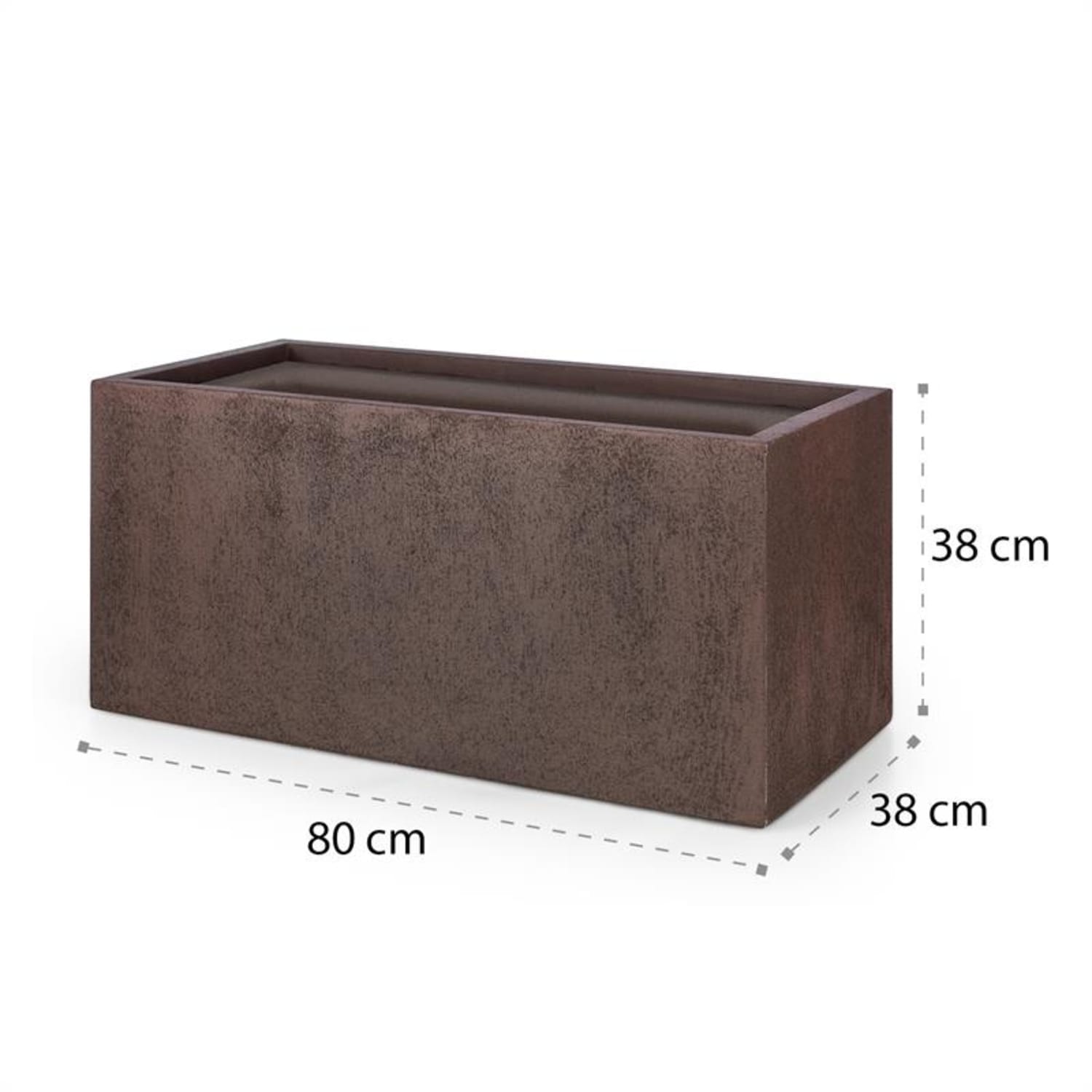 Solid Grow Rust, osłonka na doniczkę, doniczka, 80 x 38 x 38 cm, Fibreclay, efekt rdzy 80 x 38 x 38 cm