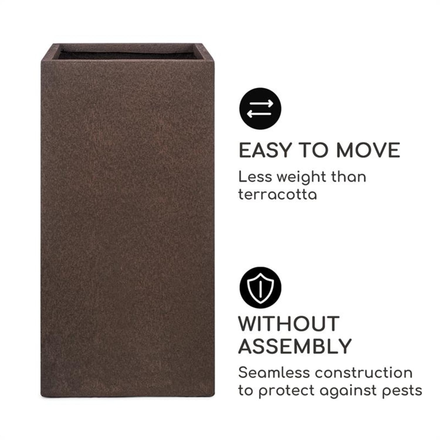 Solid Grow Rust, kvetináč, 40 x 80 x 40 cm, fibreclay, hrdzavá farba 40 x 80 x 40 cm