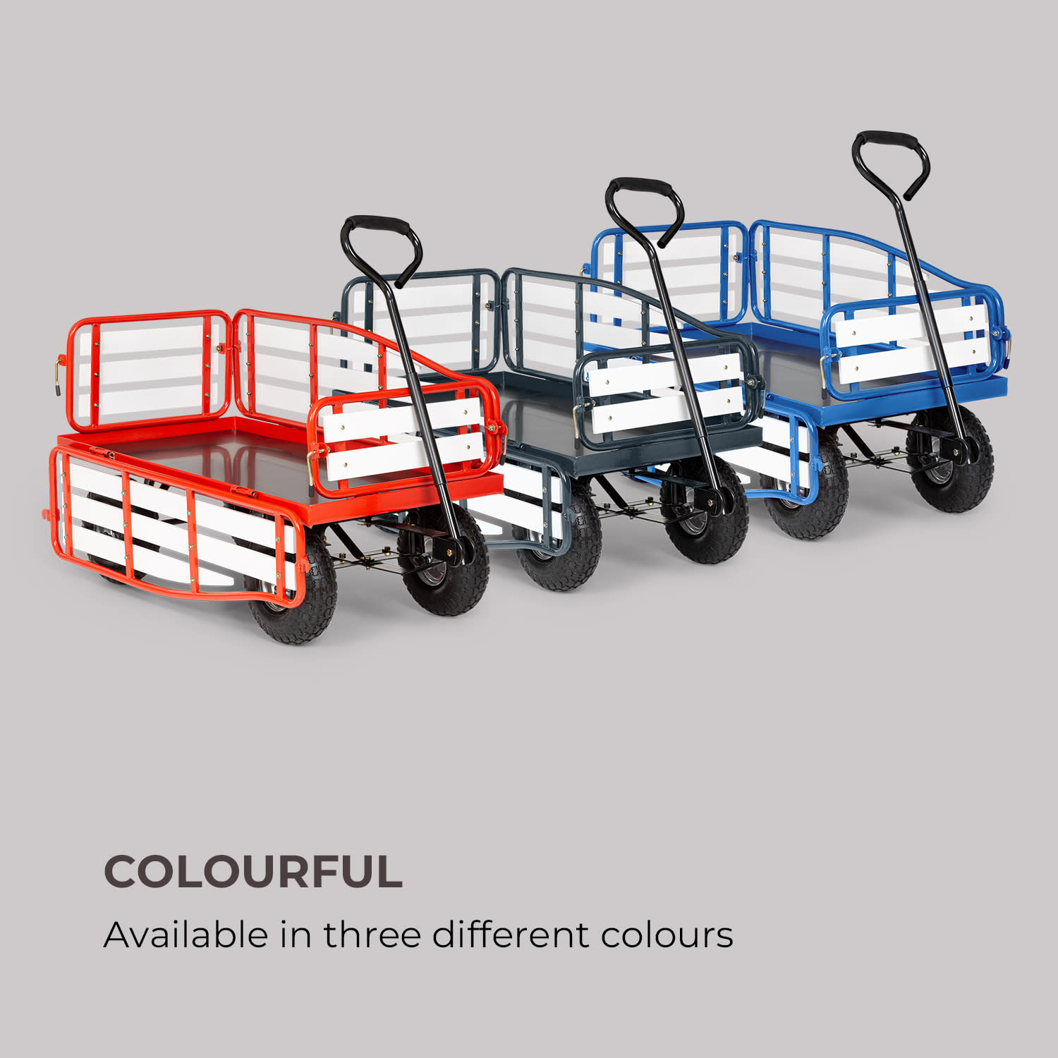 Ventura, kézikocsi, maximális teherbírás 300 kg, acél, WPC, piros Piros