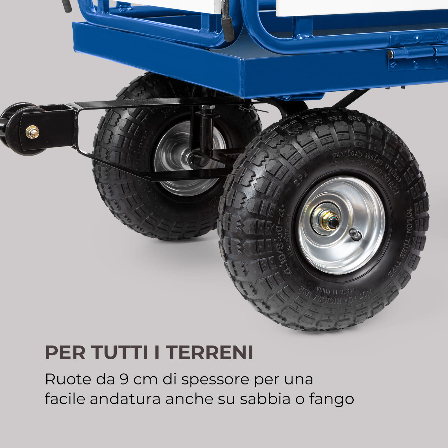 Ventura carretto a mano carichi pesanti 300 kg acciaio WPC blu 