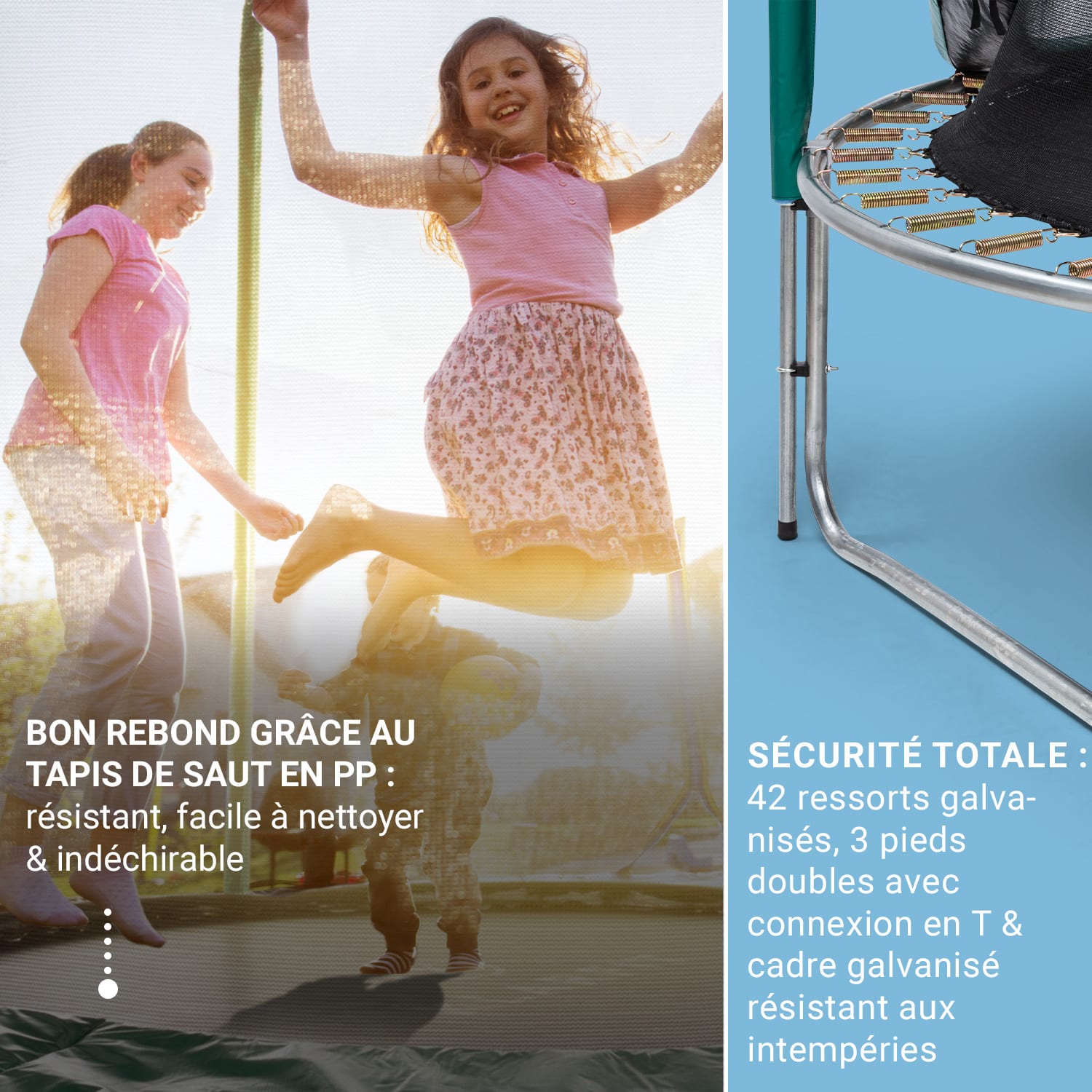 Trampoline Jumpstarter Filet Ø 2,5 m 120 kg Ø max. de la surface de saut 195 cm Turquoise