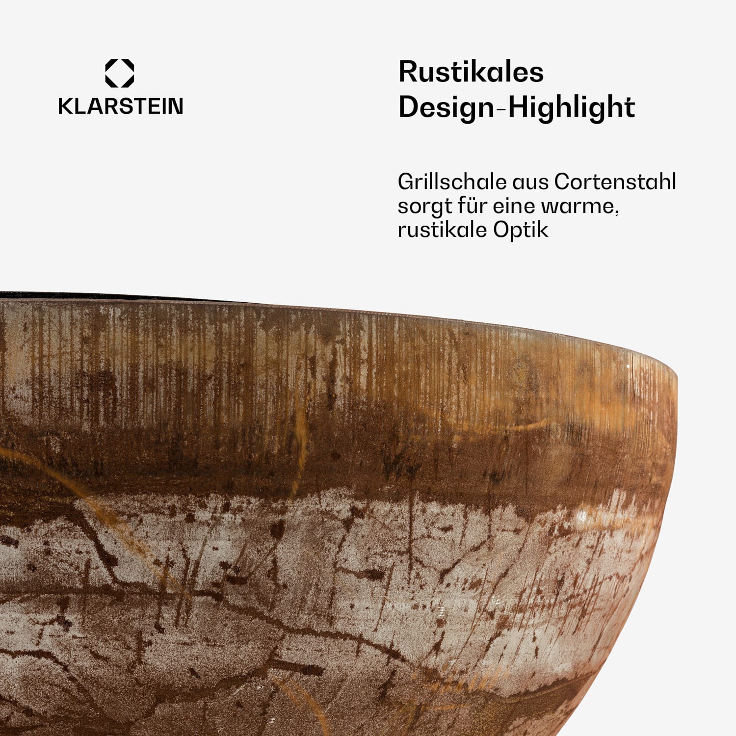 Savage Feuerschale mit Grill  Ø: 60,5 cm Stahl inkl. Wetterschutz rost Niedrig | Rost