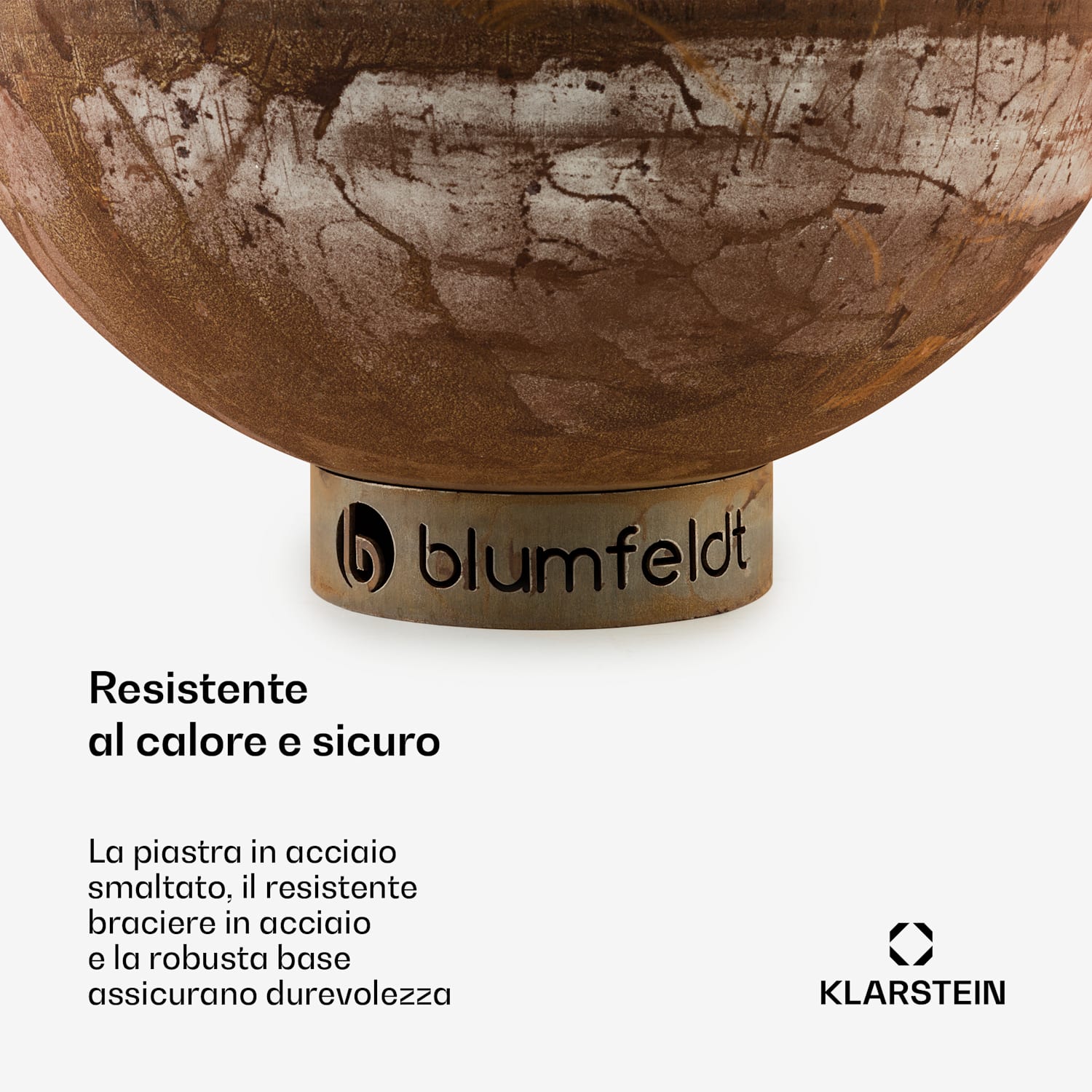 Savage - Braciere con griglia, Ø: 60,5 cm, acciaio, incl. copertura di protezione dalle intemperie, ruggine 