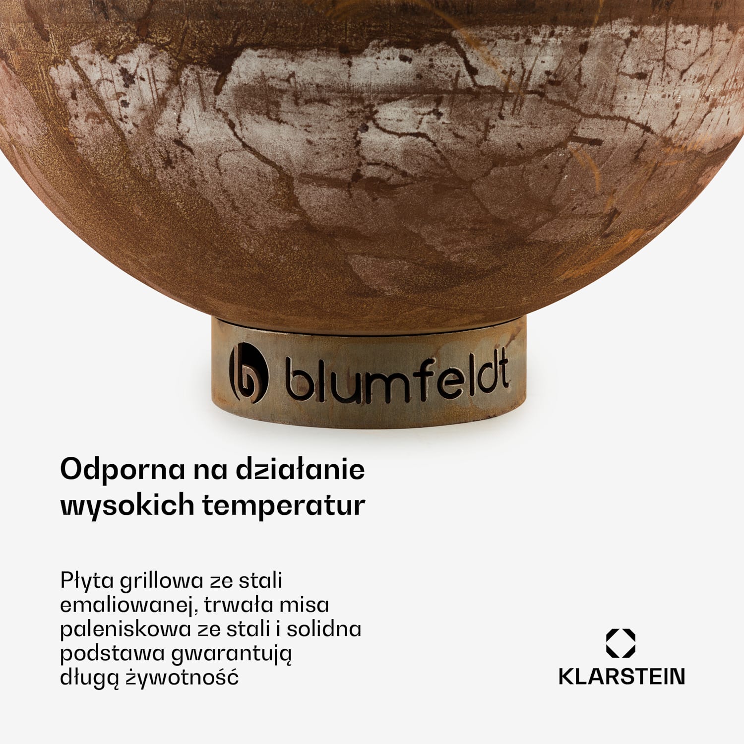 Savage, palenisko ogrodowe z grillem, Ø 60,5 cm, stal, pokrowiec , kolor rdzy 