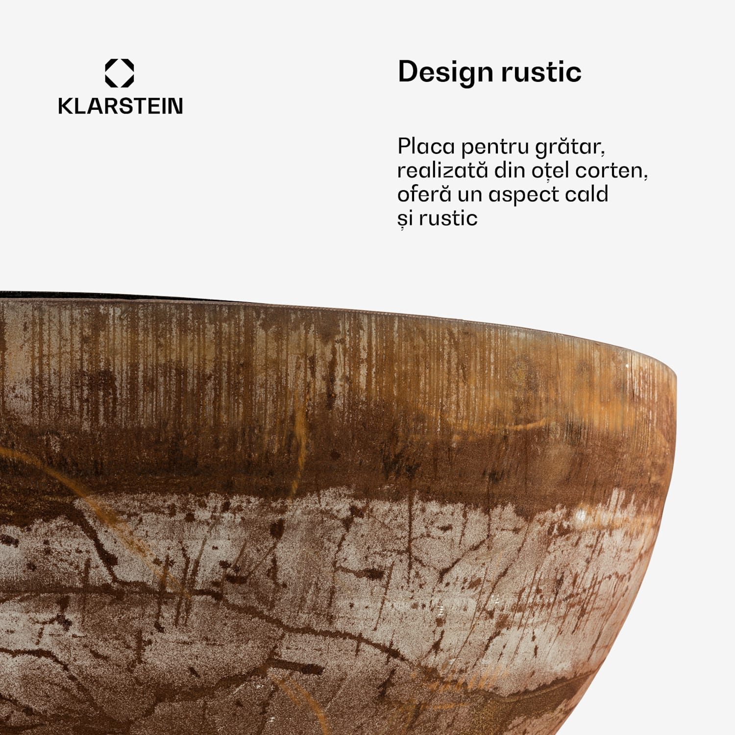 Savage, focar cu grătar, Ø: 60,5 cm, oțel, inclusiv protecție împotriva intemperiilor, ruginie 