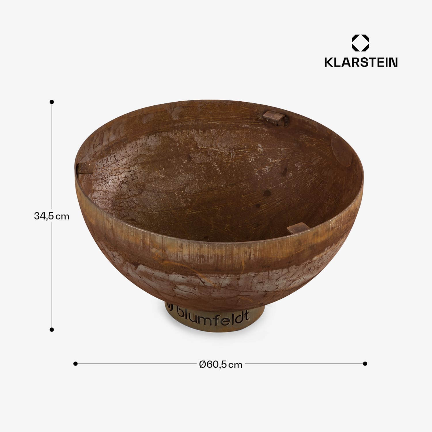 Savage, focar cu grătar, Ø: 60,5 cm, oțel, inclusiv protecție împotriva intemperiilor, ruginie 