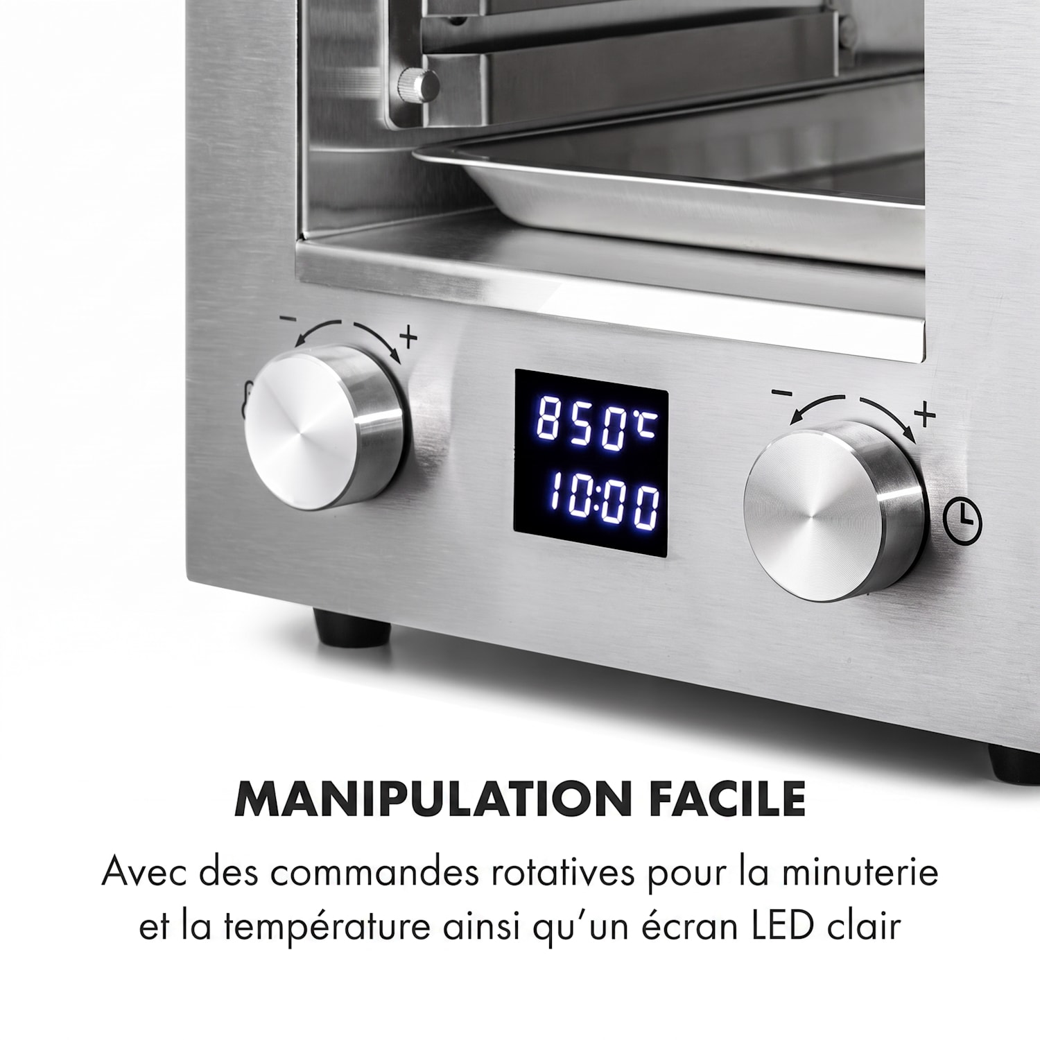 Hannibal Gril d'intérieur haute température 2200W 850°C acier inoxydable argenté Acier Inoxydable