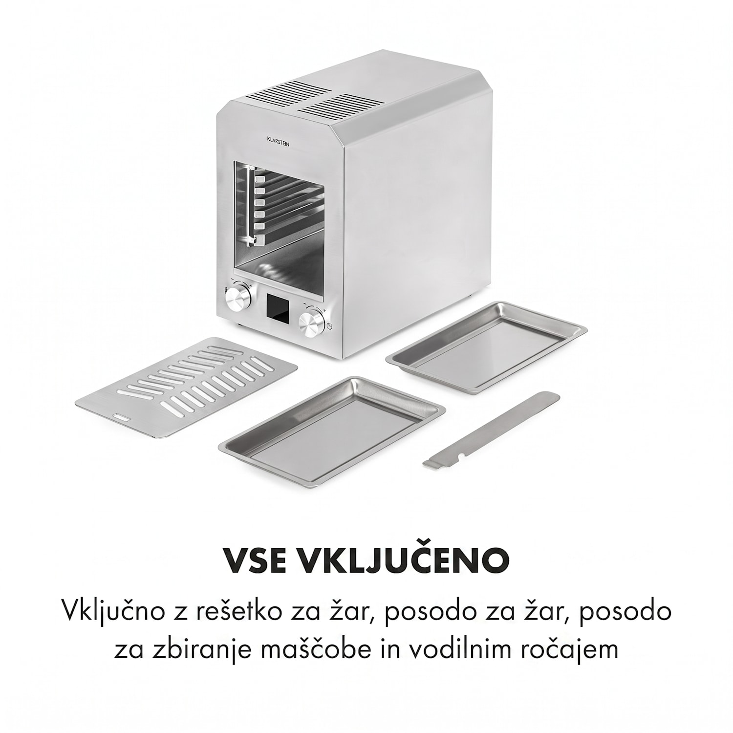 Hannibal, visokotemperaturni žar, 2200 W, 850 °C, notranji, srebrna Nerjaveče jeklo
