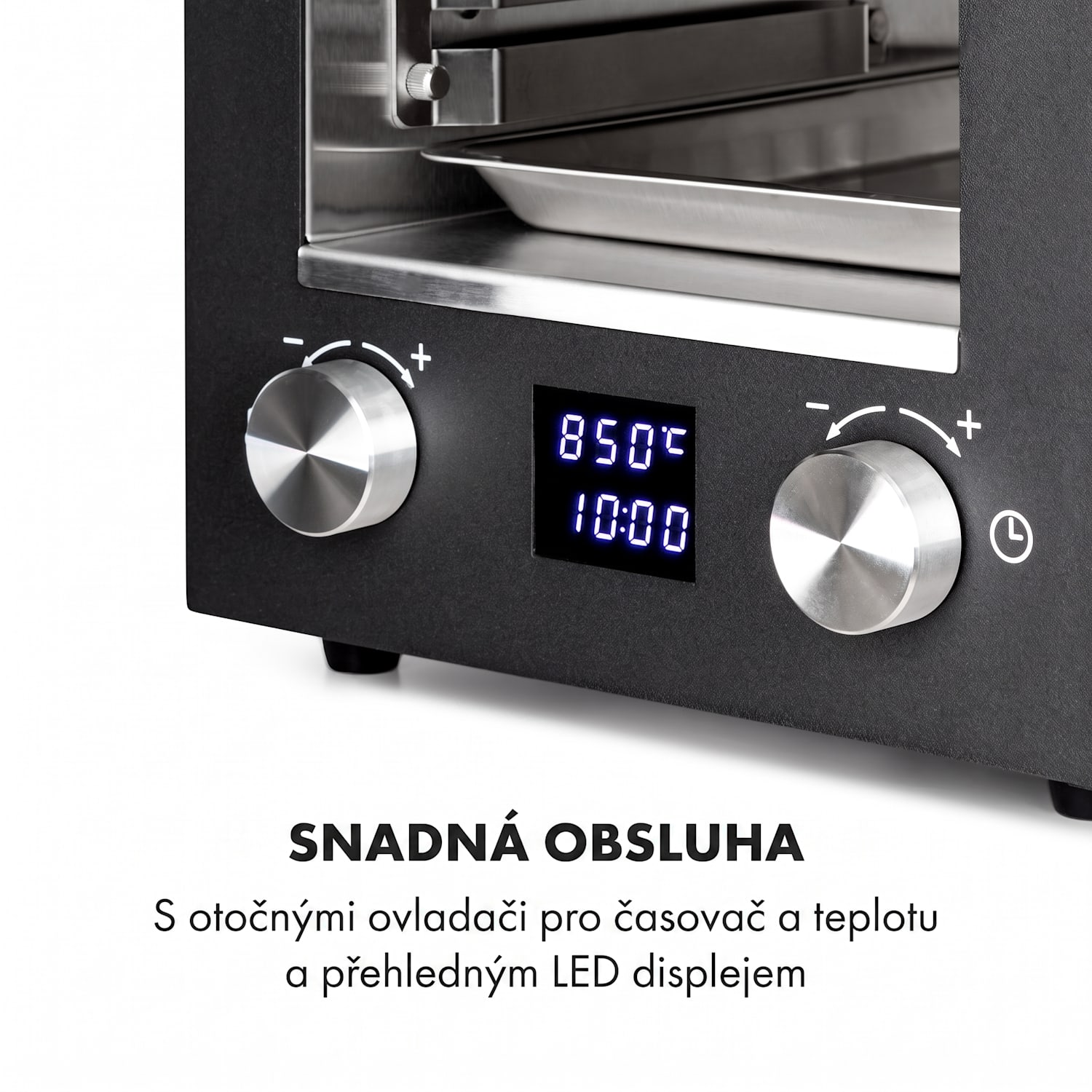 Hannibal, vysokoteplotní gril, 2200 W, 850 °C, interiérový, nerezová ocel, černý Černá