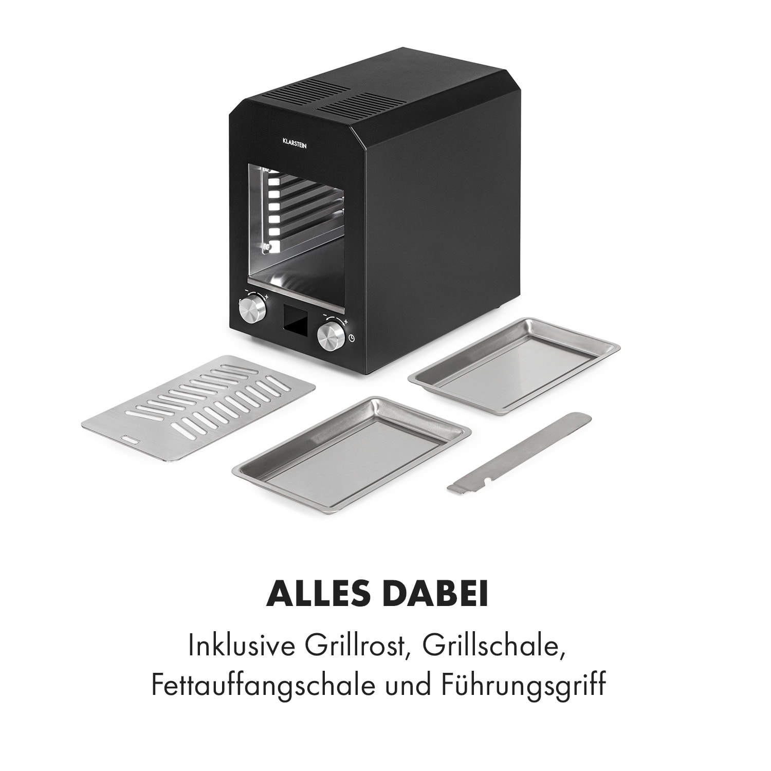 Hannibal grill ad alta temperatura indoor 2.200W 850°C acciaio inox nero Nero