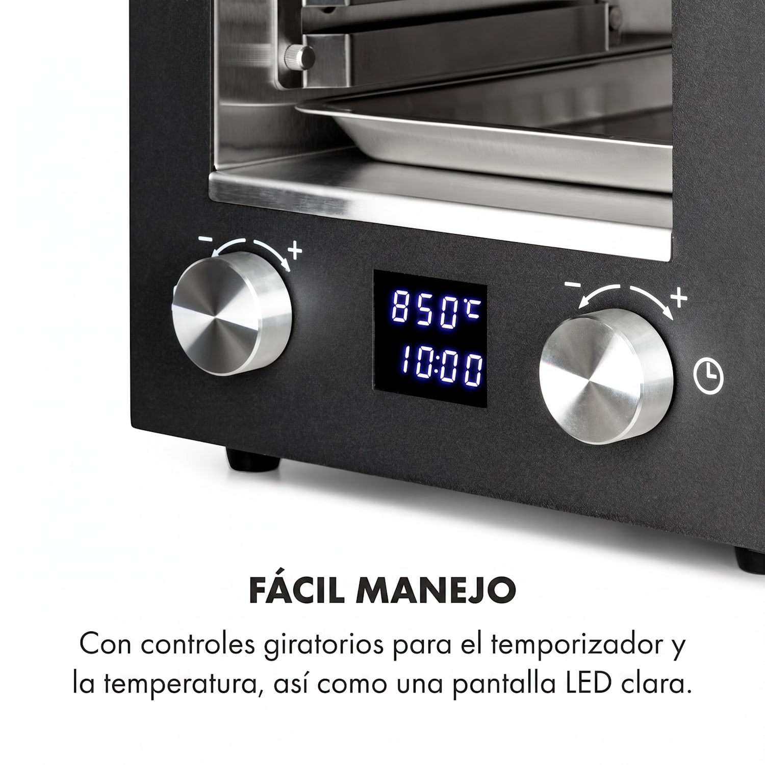 Parrilla de alta temperatura Hannibal para interiores 2200 W 850 °C Acero inoxidable negro Negro
