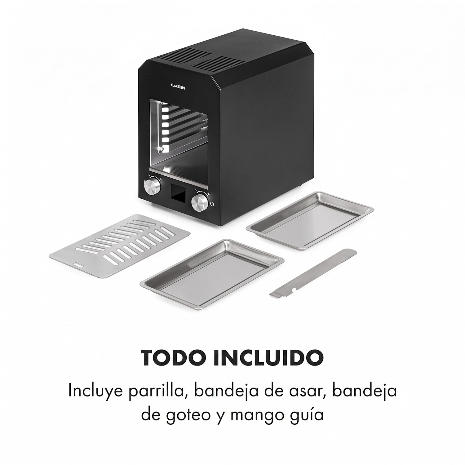 Parrilla de alta temperatura Hannibal para interiores 2200 W 850 °C Acero inoxidable negro Negro