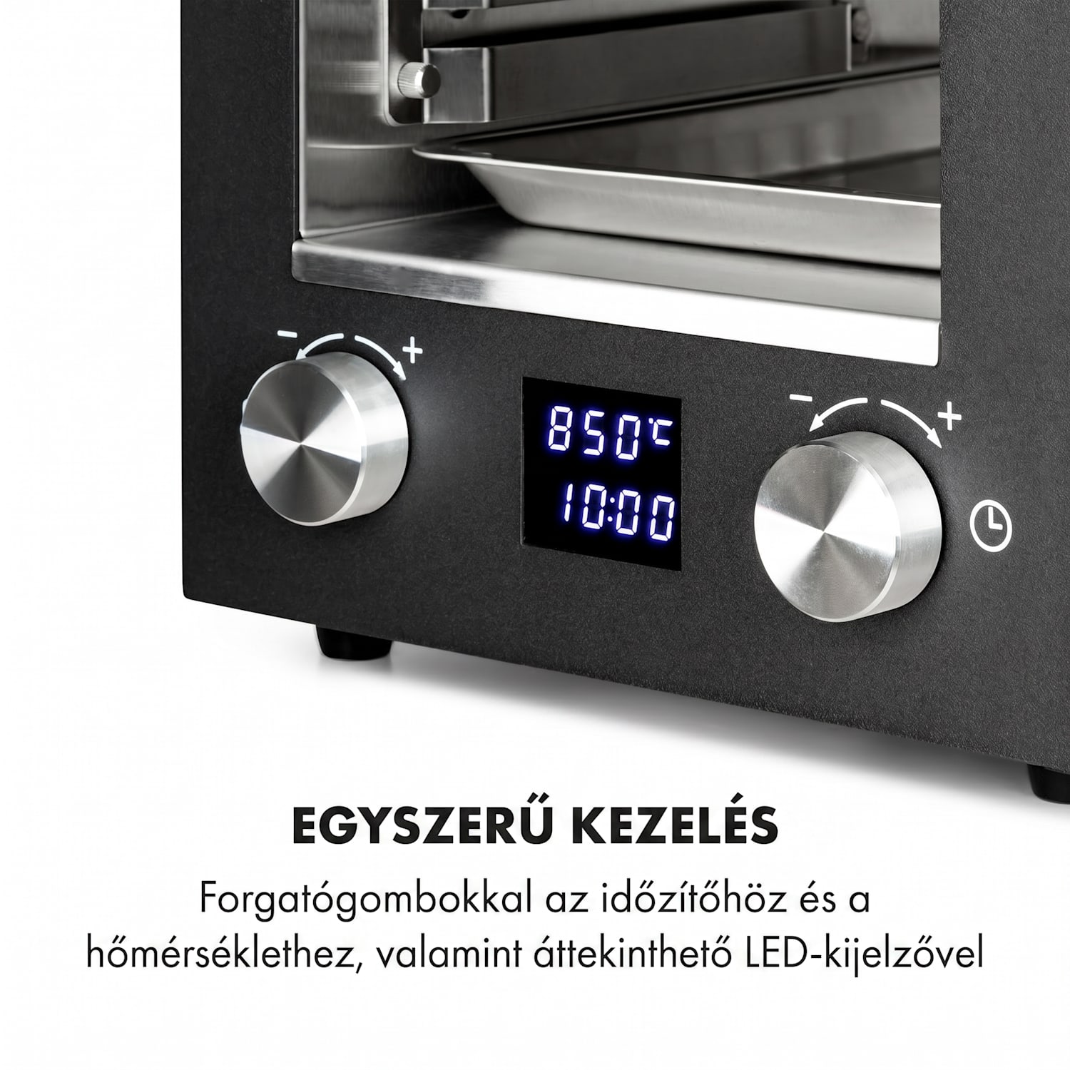 Hannibal, magas hőmérsékletű grill, 2200 W, 850 °C, beltéri, rozsdamentes acél, ezüst Fekete