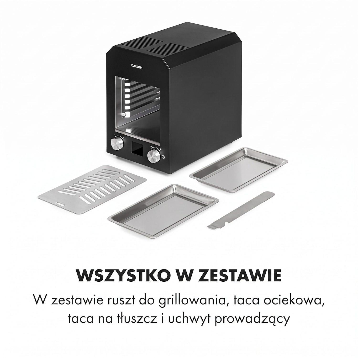 Hannibal, grill wysokotemperaturowy, 2200 W, 850°C, do użytku wewnętrznego, stal nierdzewna, czarny Czarny