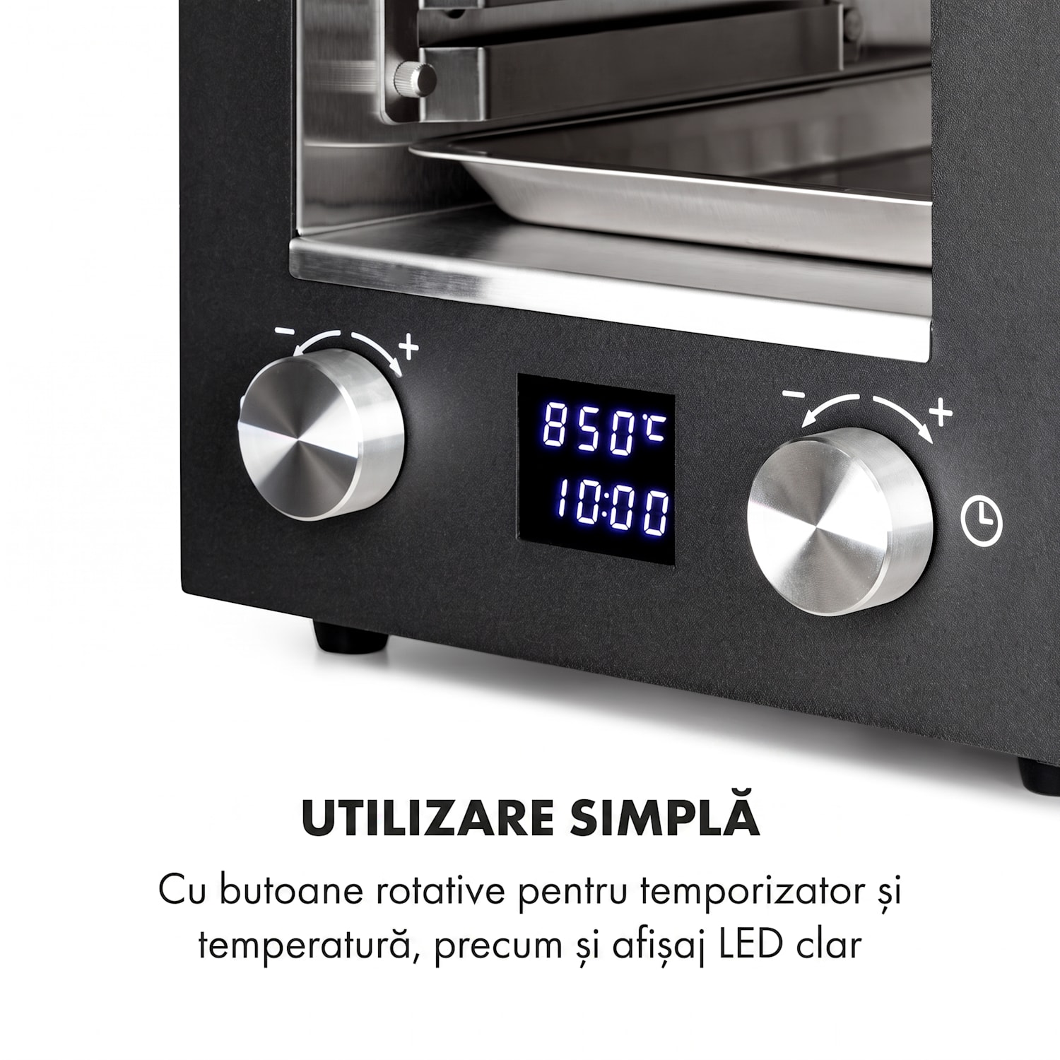 Hannibal, gratar pentru temperaturi inalte, 2200 W, 850 °C, pentru interior, otel inoxidabil, negru Negru