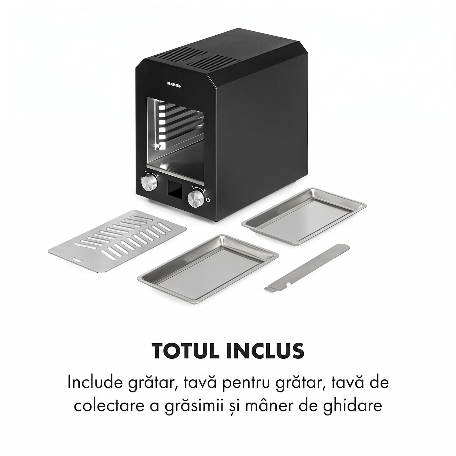 Hannibal, gratar pentru temperaturi inalte, 2200 W, 850 °C, pentru interior, otel inoxidabil, negru Negru