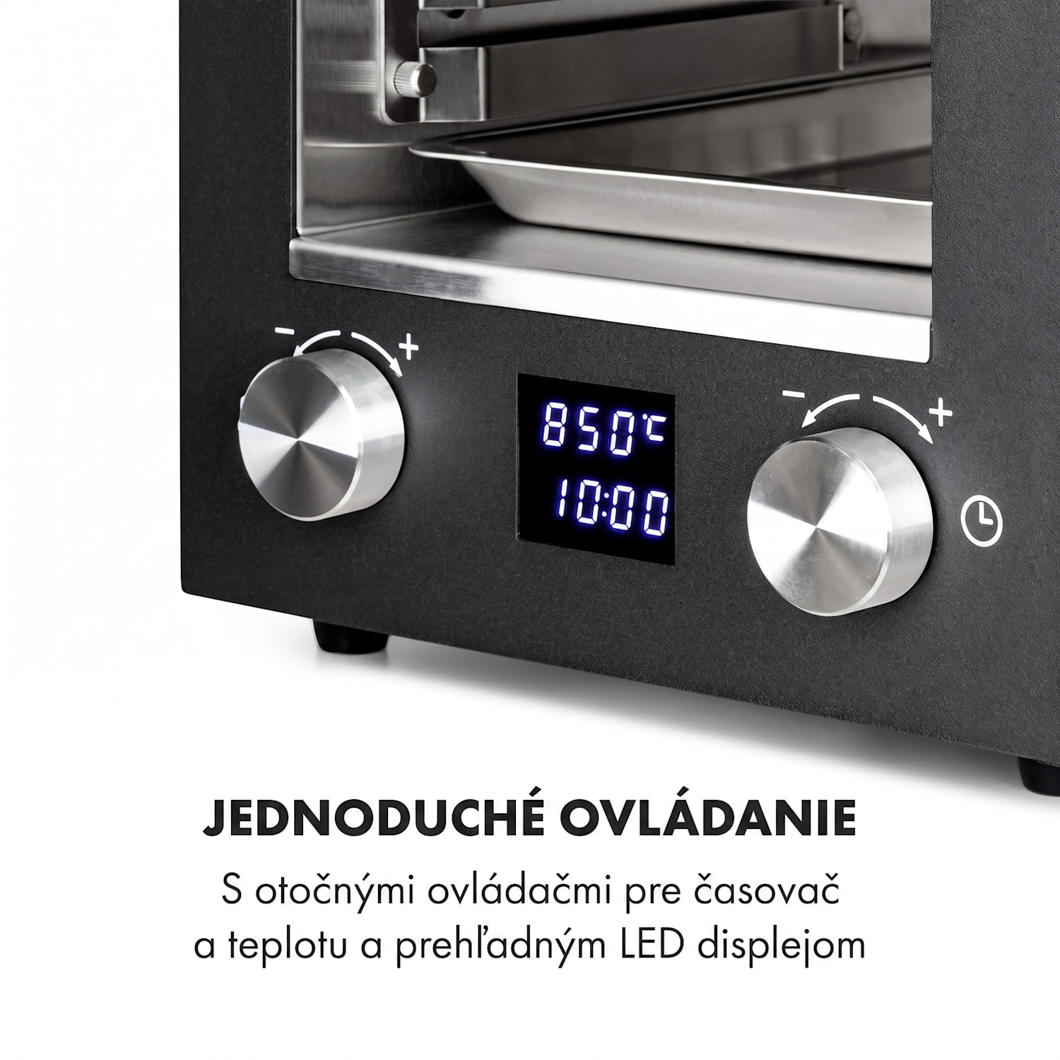 Hannibal, vysokoteplotný gril, 2200 W, 850 °C, interiérový, nehrdzavejúca oceľ, čierny Čierna