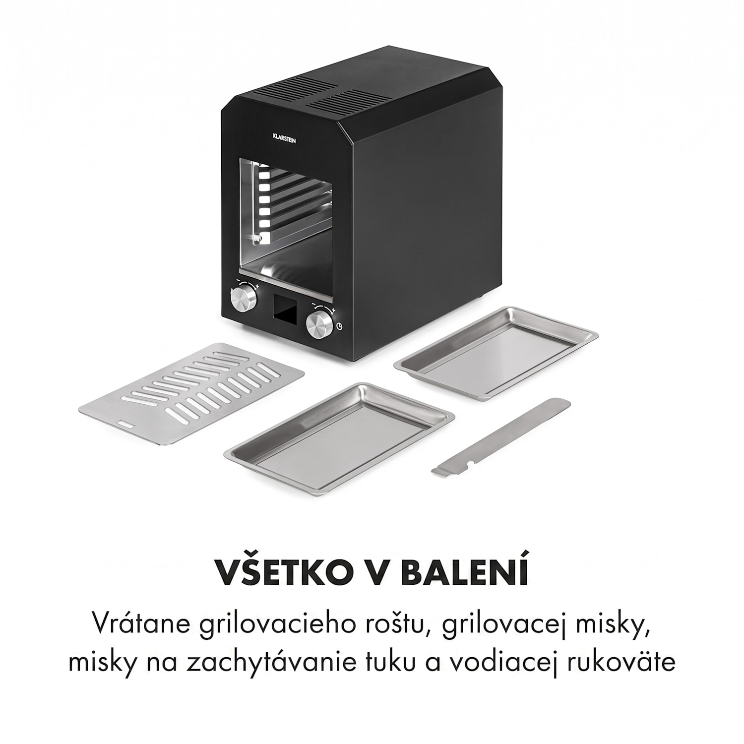 Hannibal, vysokoteplotný gril, 2200 W, 850 °C, interiérový, nehrdzavejúca oceľ, čierny Čierna