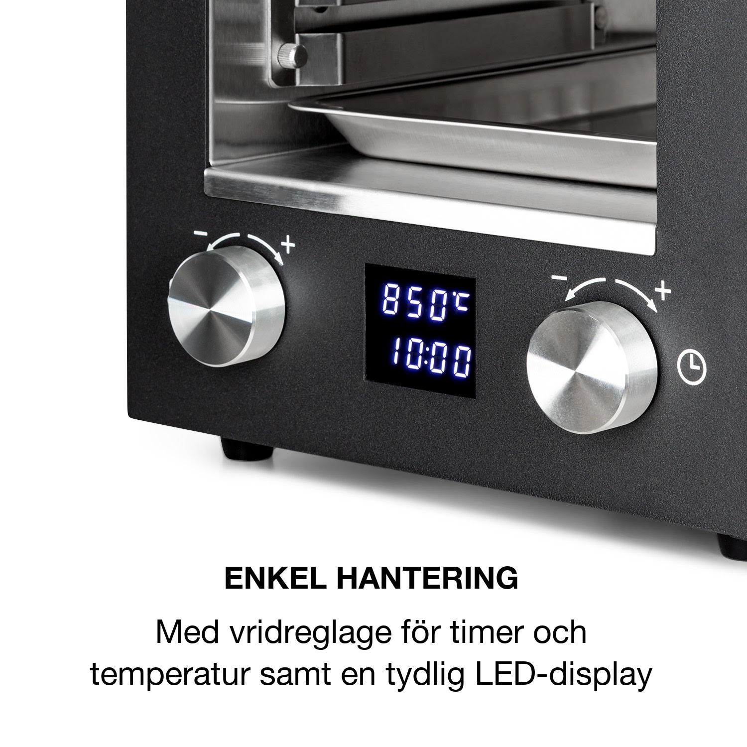 Hannibal högtemperaturgrill indoor 2200W 850°C rostfritt stål svart Svart