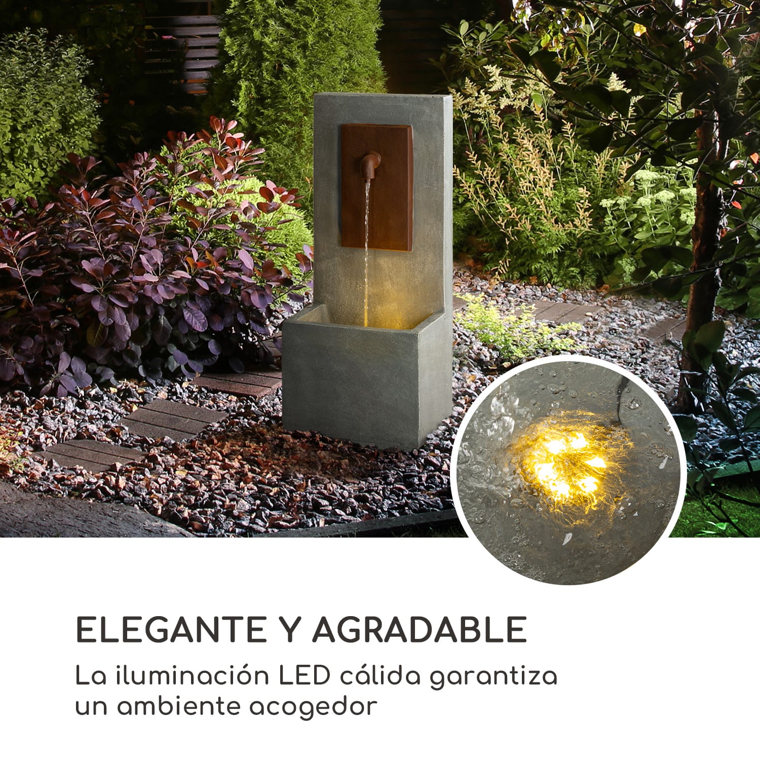 Milos Fuente LED para interiores y exteriores cable de 5 m cemento gris 