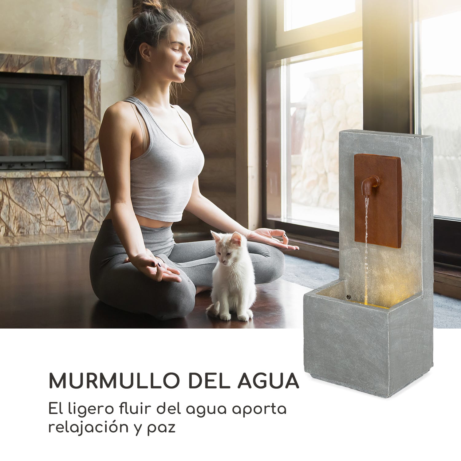 Milos Fuente LED para interiores y exteriores cable de 5 m cemento gris 