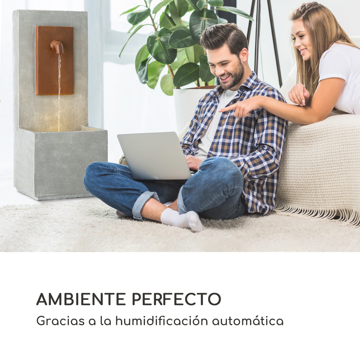 Milos Fuente LED para interiores y exteriores cable de 5 m cemento gris 