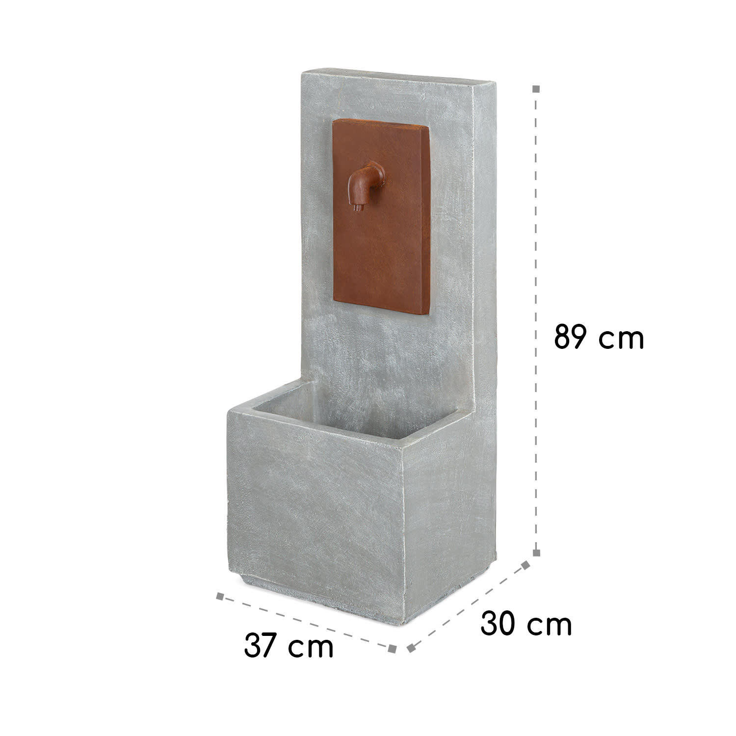 Milos, fontanna, LED, do wewnątrz i na zewnątrz, kabel 5 m, cement, szary 
