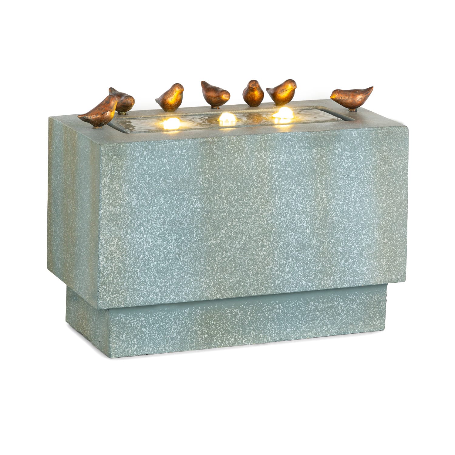 Waterbirds, fontanna ogrodowa, LED, 60 x 47 x 30 cm, cement, aluminium, szara 