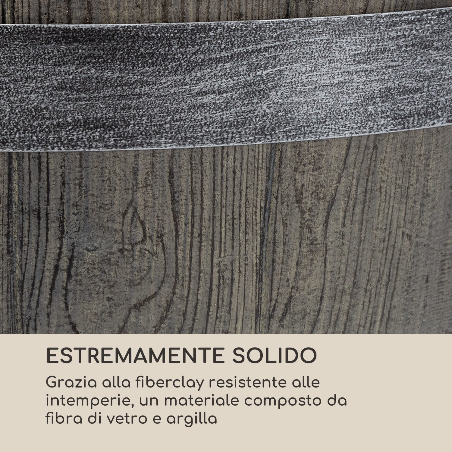 Winegrow Vaso per Piante 52,5 x 31,5 cm (ØxA) leggero Fibreclay grigio 