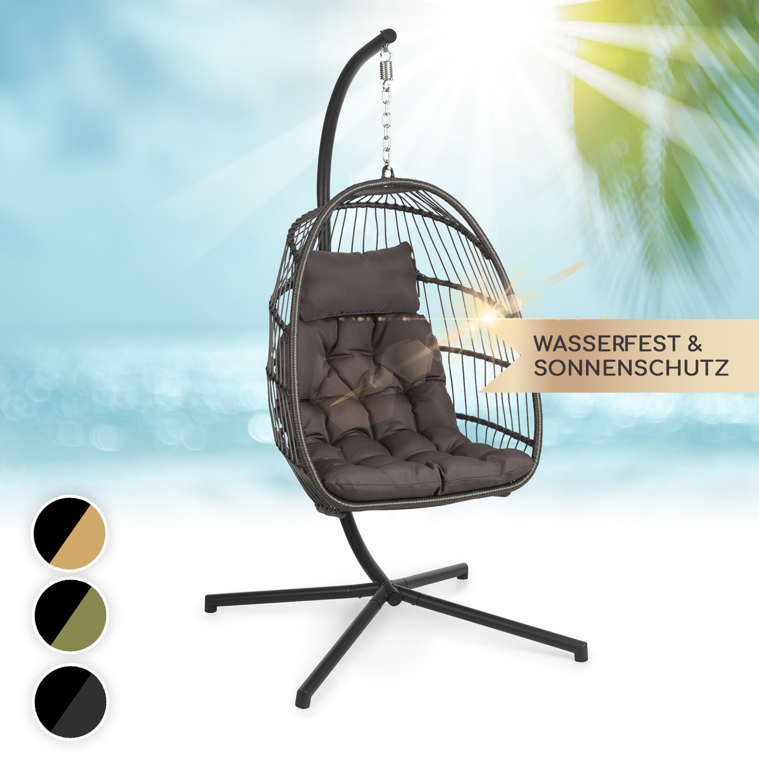 Biarritz Individuelle Hängesessel PE Aluminium Polyrattan 130 kg  