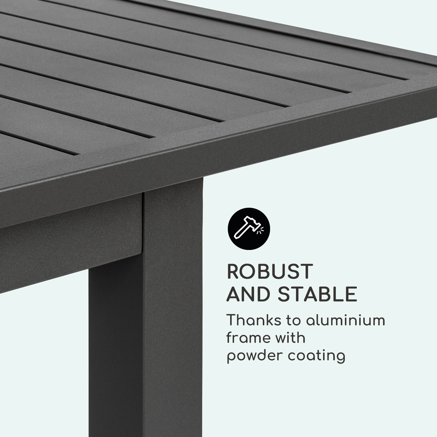 Toledo, záhradný stolík, 213 x 90 cm, rozťahovací, hliník, antracitový